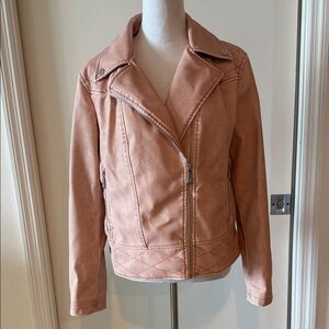 Guess Light Pink Faux Leather Jacket